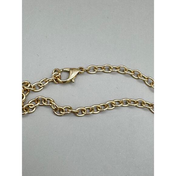 Vintage Pink and Gold Tone Articulating Sea Turtle Large Pendant Necklace - Picture 8 of 9